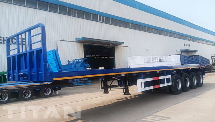 4 Axle New Flatbed Truck Container Trailer for Sale in Papua New Guinea