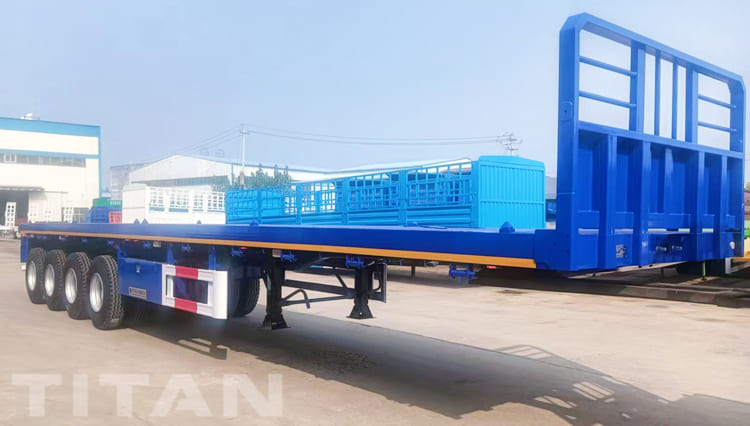 4 Axle New Flatbed Truck Container Trailer for Sale in Papua New Guinea