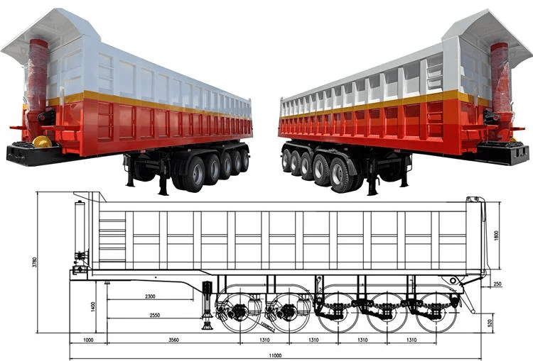 5 Axle End Dump Trailer Price in Papua New Guinea