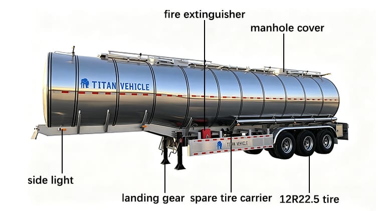 TITAN 3 Axle Stainless Fuel Tanker Trailer for Sale in Papua New Guinea