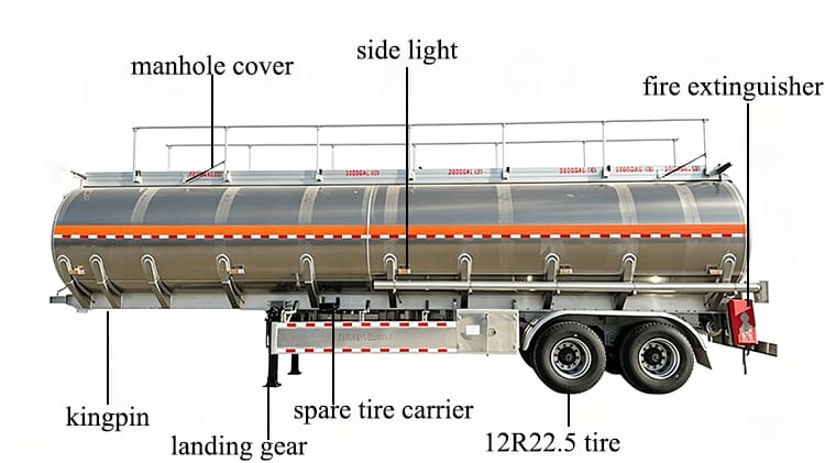 TITAN 2 Axle Aluminum Fuel Tanker Trailer for Sale in Papua New Guinea