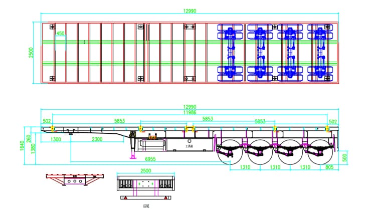 TITAN 80 Ton 40ft Flat Bed Semi Trailer for Sale in Papua New Guinea